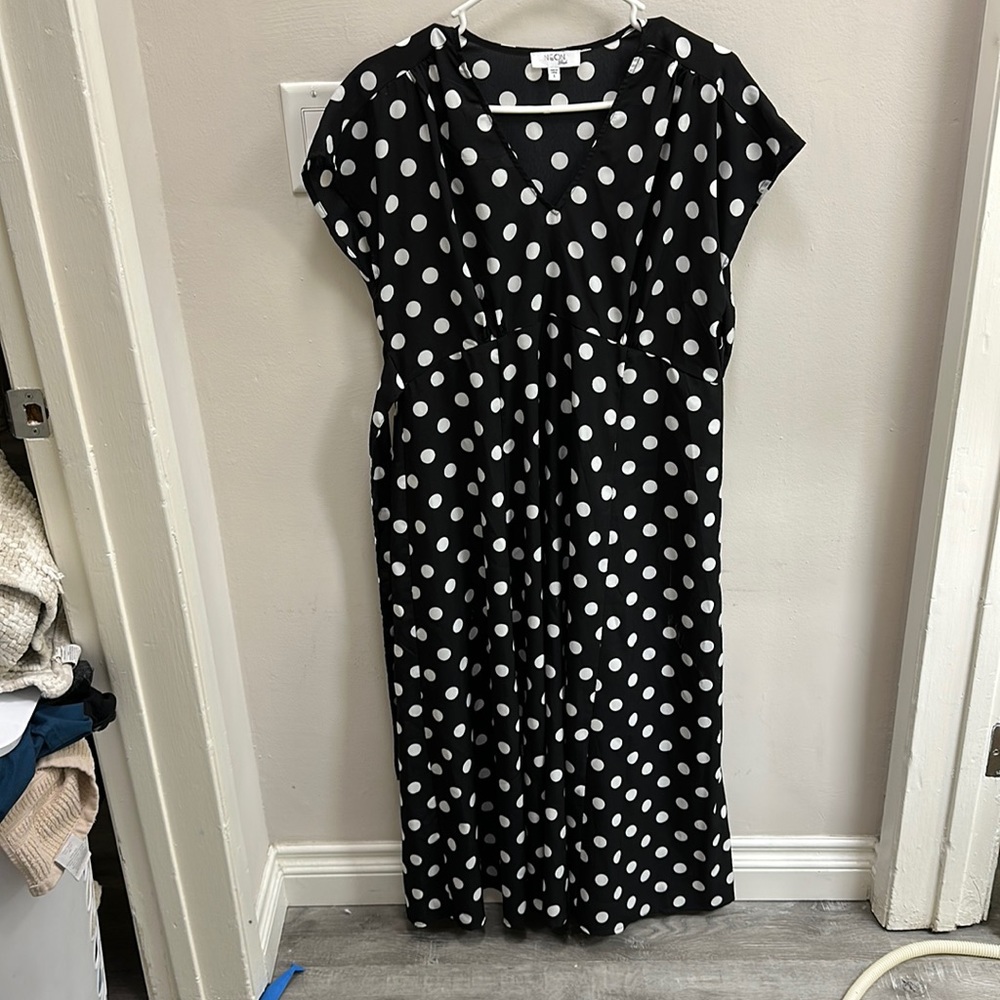 black polka dot dress